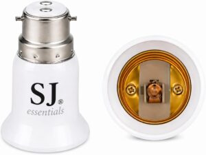B22 to E27 Socket Converter, E27 to B22 Lamp Holder Adapter, Light Bulb Converter for LED, Incandescent, CFL Bulbs, 100-250V Durable Lamp Base Adapter [Energy Class G]